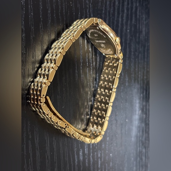 577. Raymond Weil Fidelio Black Dial With Double-Row Diamonds Gold Watch - Picture 5 of 16